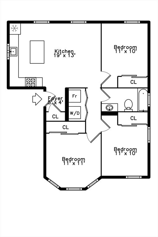 3 bed, 1 bath apartment for rent at 2 French Ter Unit 1, Mission Hill — photo 15 of 21