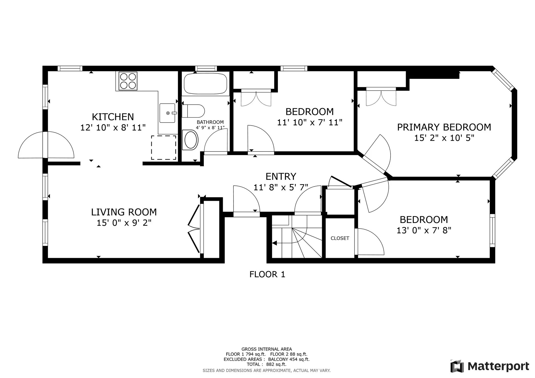 3 bed, 1 bath apartment for rent at 2 Mark St Unit 3, Jamaica Plain — photo 5 of 6