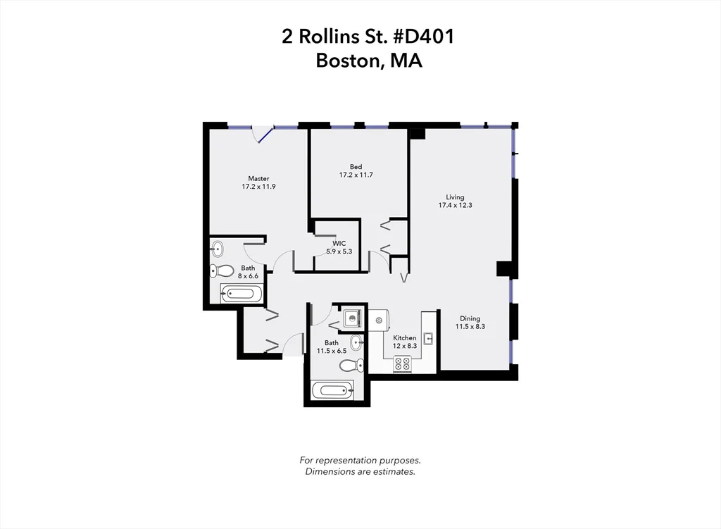 2 bed, 2 bath apartment for rent at 2 Rollins St Unit D-401, South End — photo 14 of 17