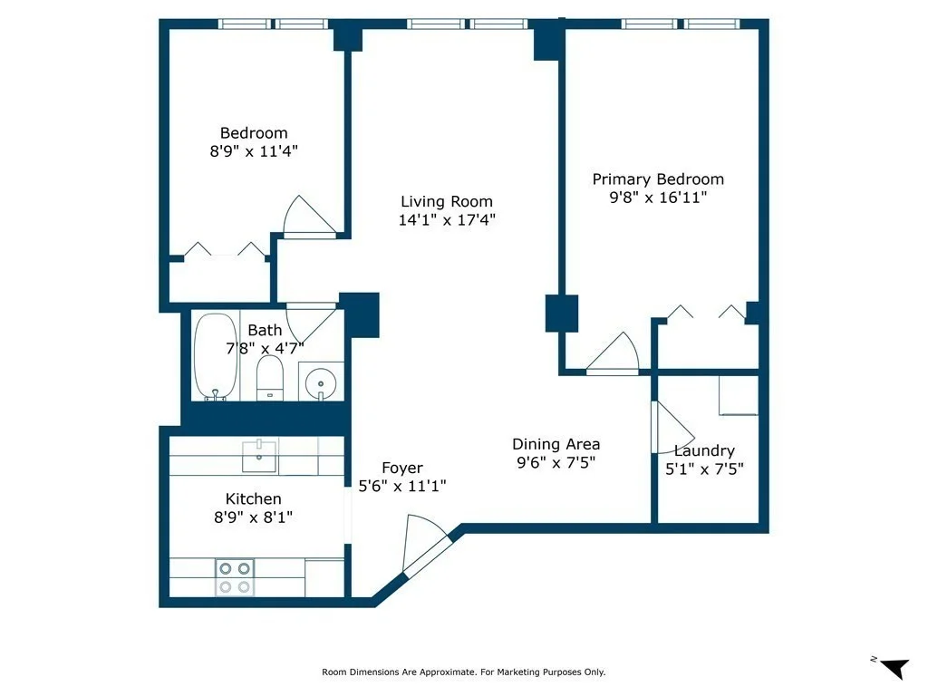 2 bed, 1 bath apartment for rent at 200 Market Unit 3305, Downtown — photo 15 of 15