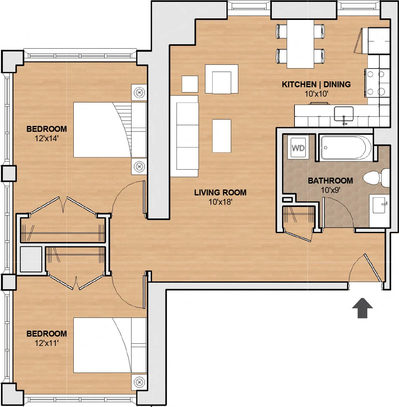 2 bed, 1 bath apartment for rent at 201 South Huntington Ave Unit 201-619, Jamaica Plain