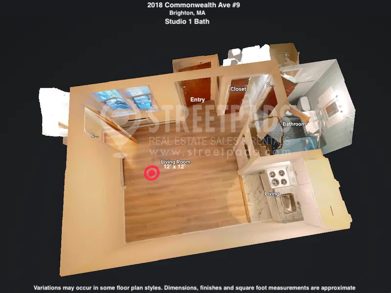 Studio bed, 1 bath apartment for rent at 2018 Commonwealth Ave Unit Unit9, Brighton — photo 1 of 21