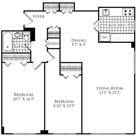 2 bed, 1 bath apartment for rent at 205 Walden St Unit 1R, Neighborhood Nine — photo 3 of 6
