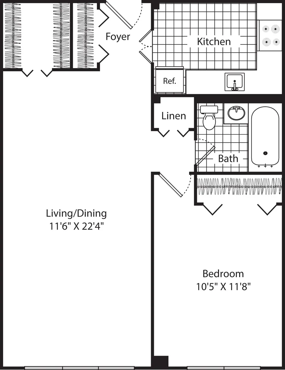 1 bed, 1 bath apartment for rent at 205 Walden St Unit 5J, Neighborhood Nine — photo 1 of 9