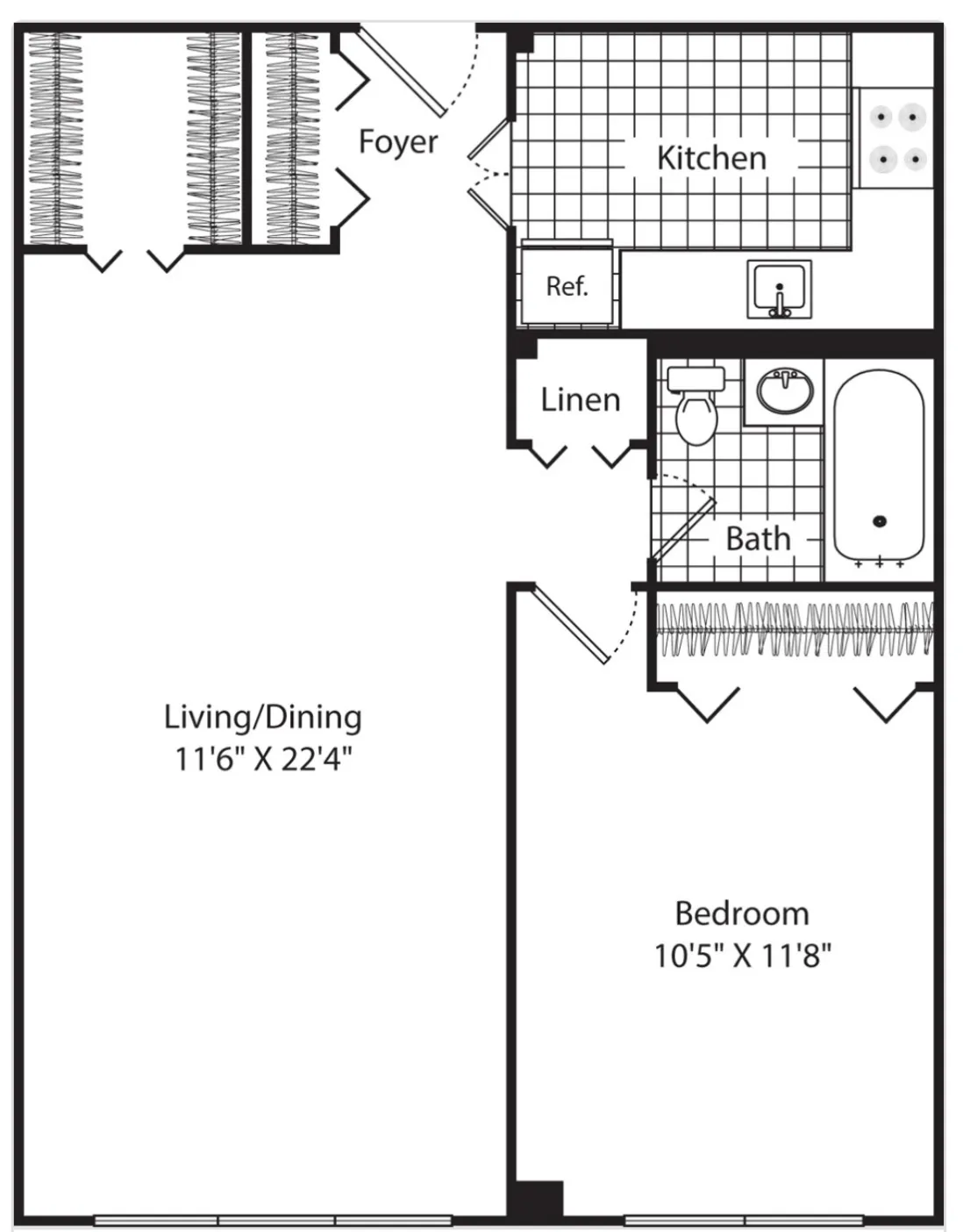 1 bed, 1 bath apartment for rent at 205 Walden St Unit 5J, Neighborhood Nine — photo 9 of 9