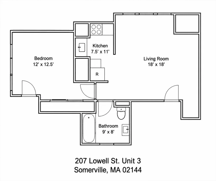 1 bed, 1 bath apartment for rent at 207 Lowell St Unit 3, Spring Hill — photo 8 of 8