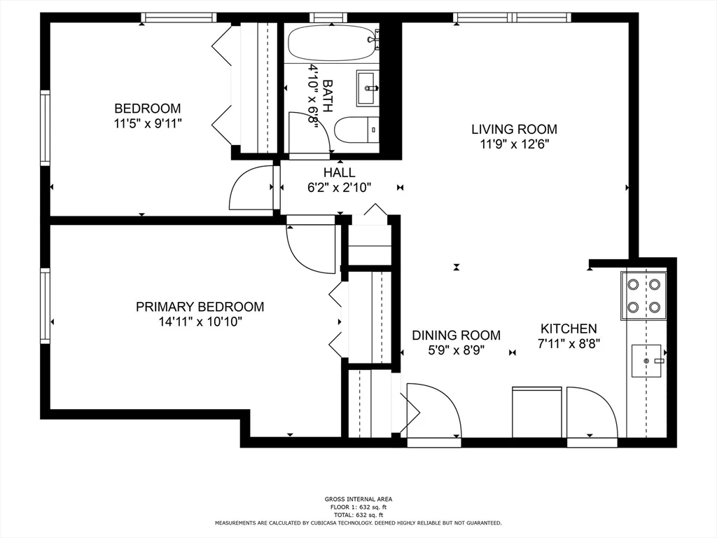 2 bed, 1 bath apartment for rent at 21 Myrtle St Unit 5, Malden — photo 6 of 13