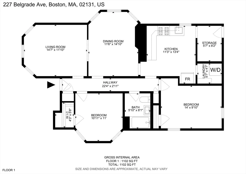 2 bed, 1 bath apartment for rent at 227 Belgrade Unit 1, Roslindale — photo 13 of 14