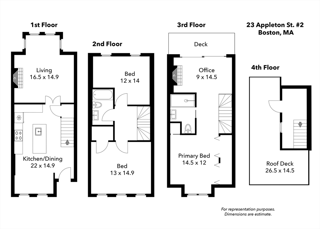 3 bed, 2 bath apartment for rent at 23 Appleton Unit 2, South End — photo 22 of 22