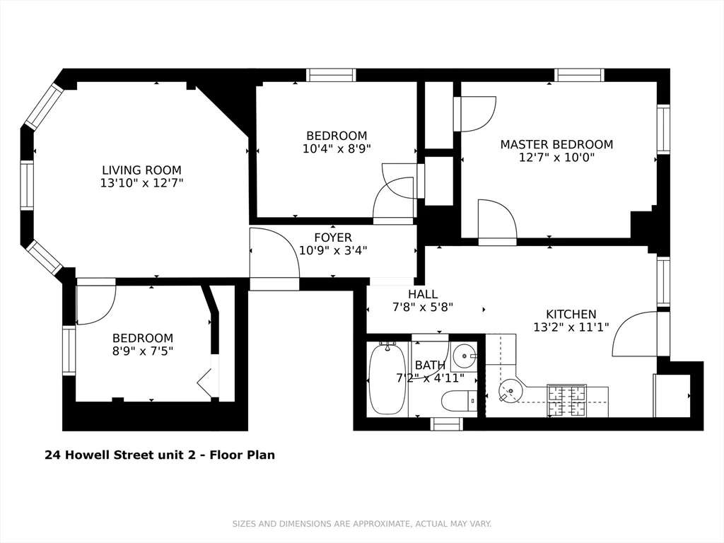 2 bed, 1 bath apartment for rent at 24 Howell St Unit 3, Dorchester