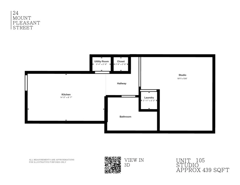 Studio bed, 1 bath apartment for rent at 24 Mount Pleasant St Unit 105, East Somerville — photo 9 of 11