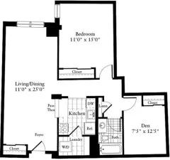 1 bed, 1 bath apartment for rent at 25 Crescent St Unit 222, South Side