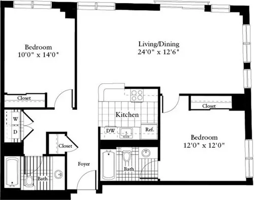 2 bed, 2 bath apartment for rent at 25 Crescent St Unit 233, South Side