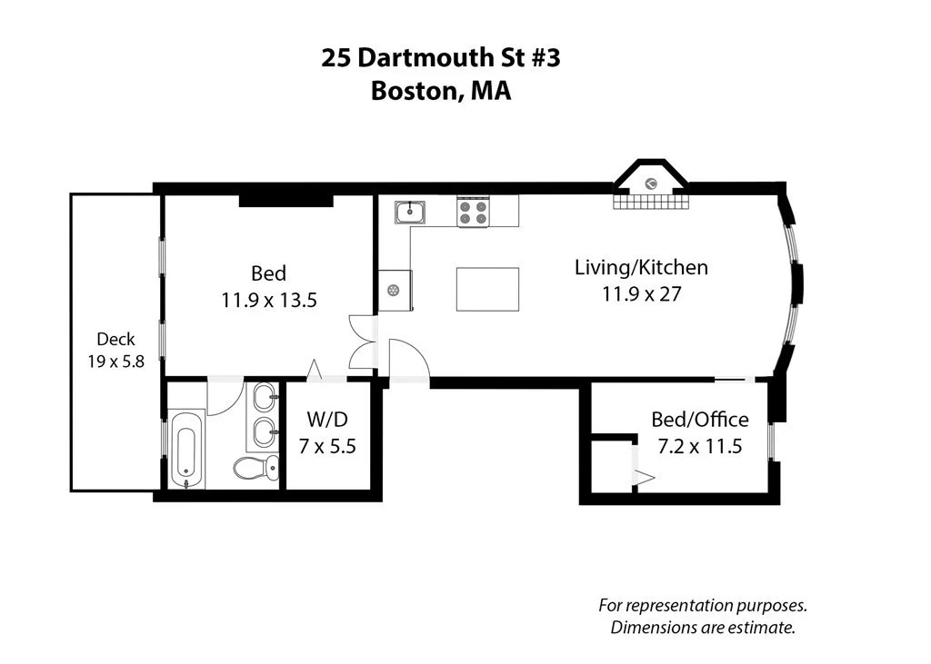 2 bed, 1 bath apartment for rent at 25 Dartmouth Unit 3, South End — photo 26 of 27