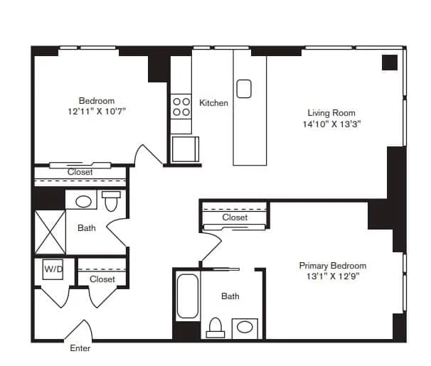 2 bed, 2 bath apartment for rent at 250 Kendall St Unit 705, East Cambridge — photo 3 of 3