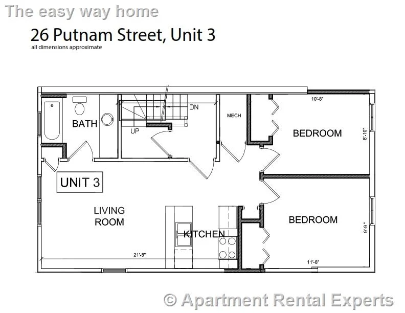 2 bed, 1 bath apartment for rent at 26 Putnam St Unit 3, Union Square — photo 10 of 11