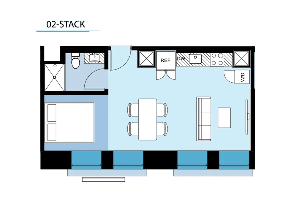 Studio bed, 1 bath apartment for rent at 263 Summer St Unit 203, South Boston