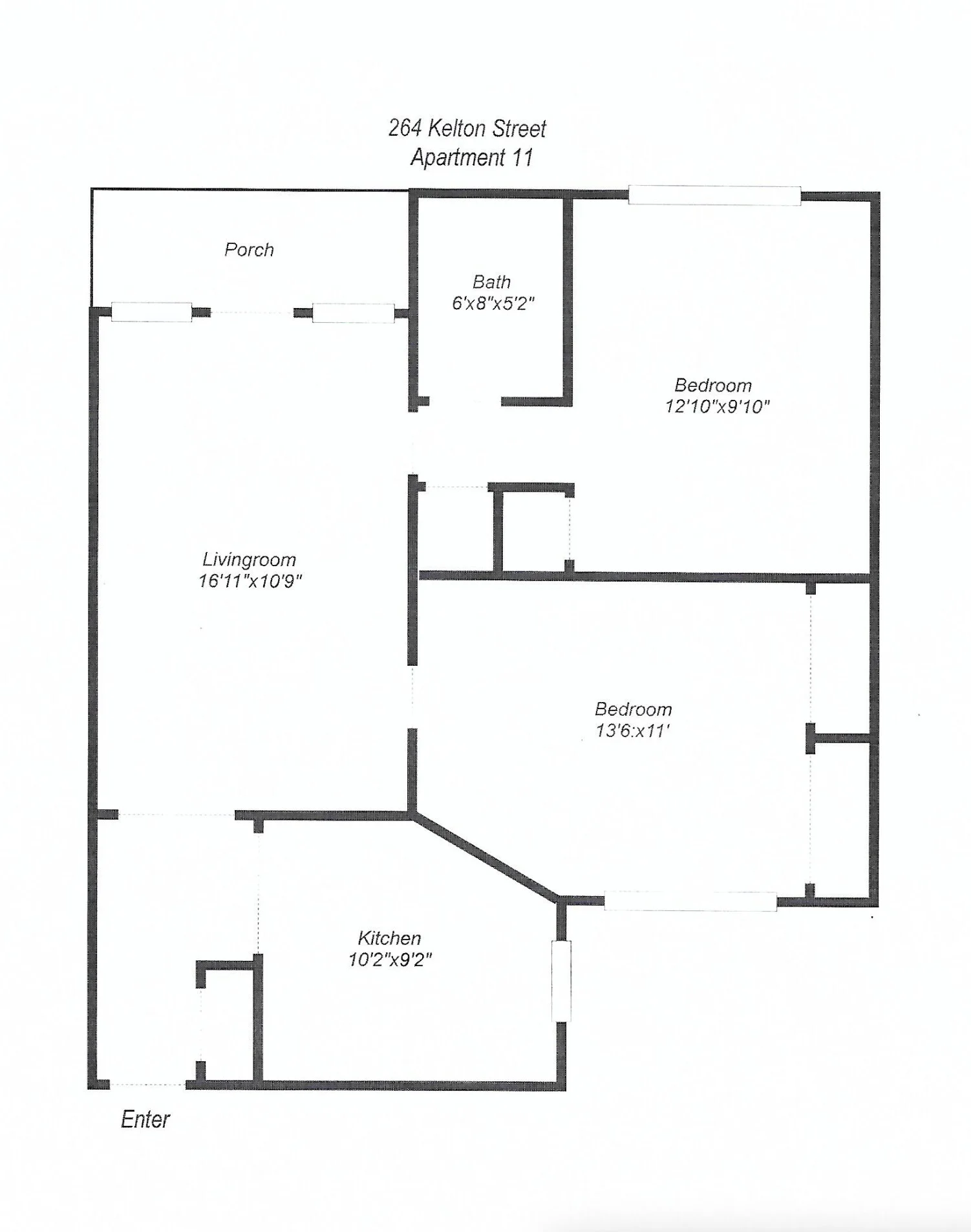 2 bed, 1 bath apartment for rent at 264 Kelton St Unit 11, Allston — photo 8 of 8