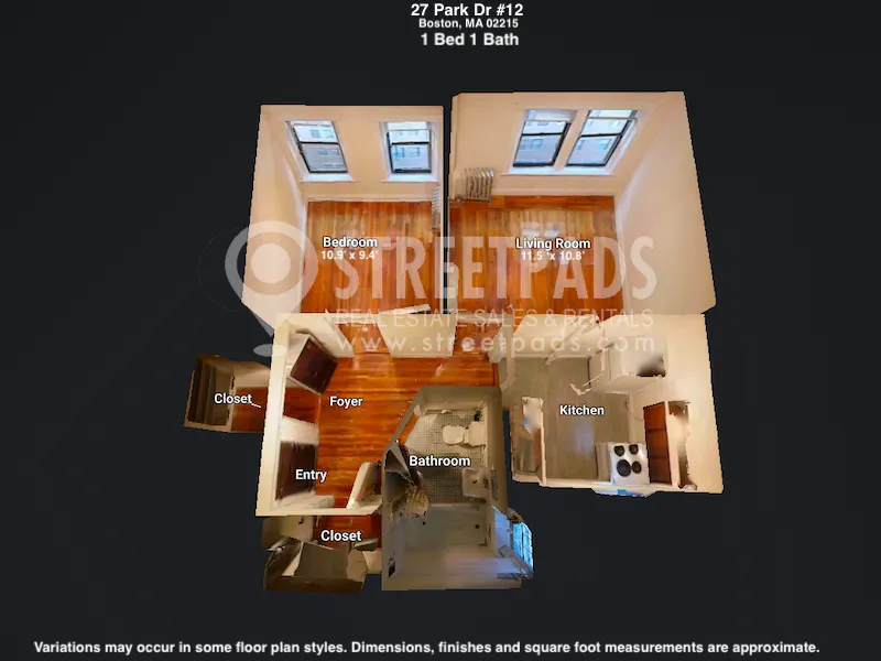 1 bed, 1 bath apartment for rent at 27 Park Dr Unit 12, Fenway — photo 1 of 24