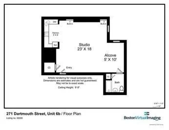 Studio bed, 1 bath apartment for rent at 271 Dartmouth St Unit 6B, Back Bay — photo 17 of 18