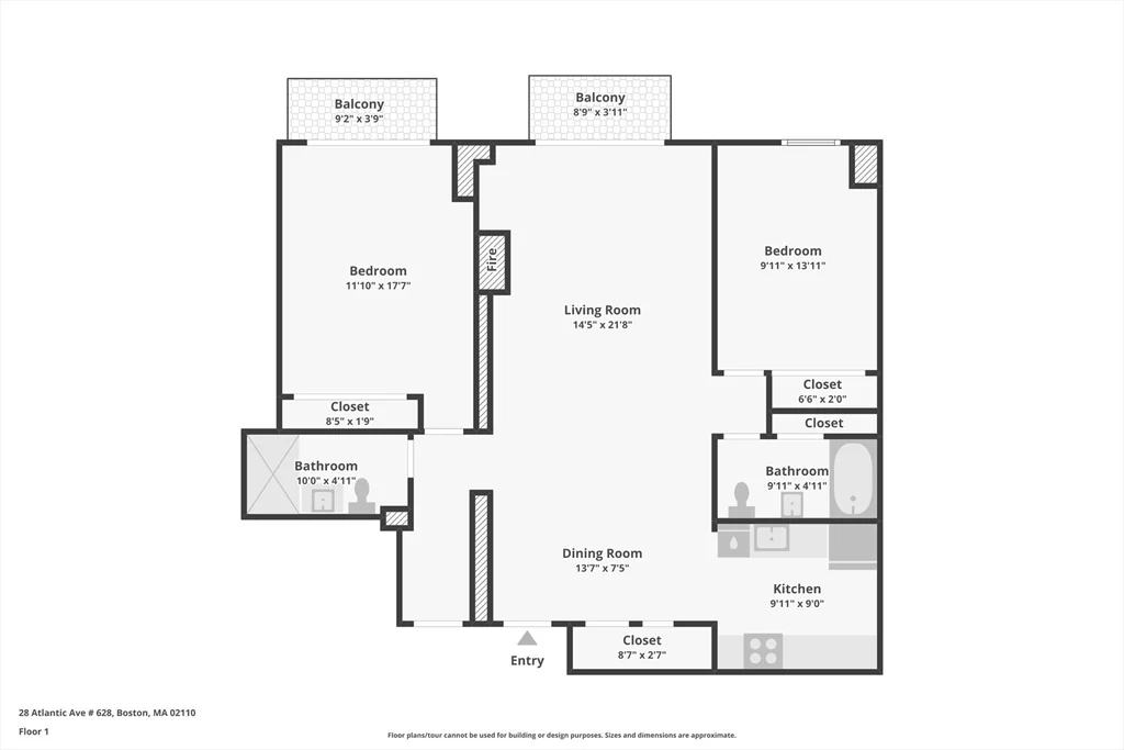 2 bed, 2 bath apartment for rent at 28-32 Atlantic Ave Unit 628, North End — photo 29 of 29