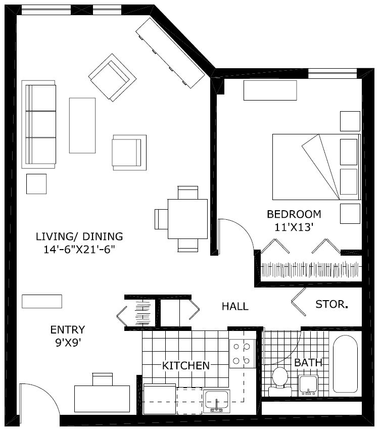 1 bed, 1 bath apartment for rent at 28 Exeter St Unit 205, Back Bay