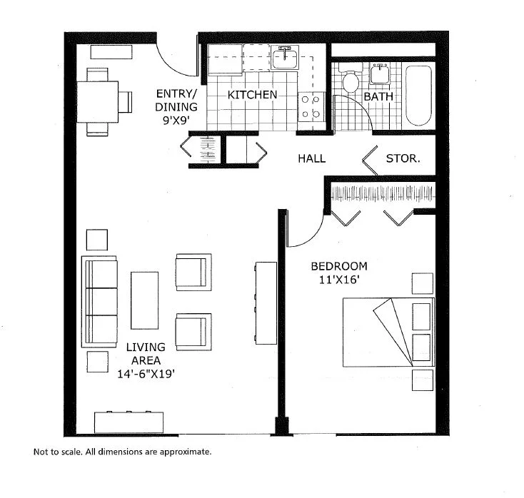 1 bed, 1 bath apartment for rent at 28 Exeter St Unit 911, Back Bay