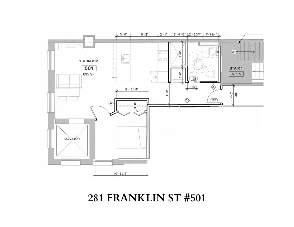 1 bed, 1 bath apartment for rent at 281 Franklin St Unit 501, Boston Downtown — photo 5 of 9