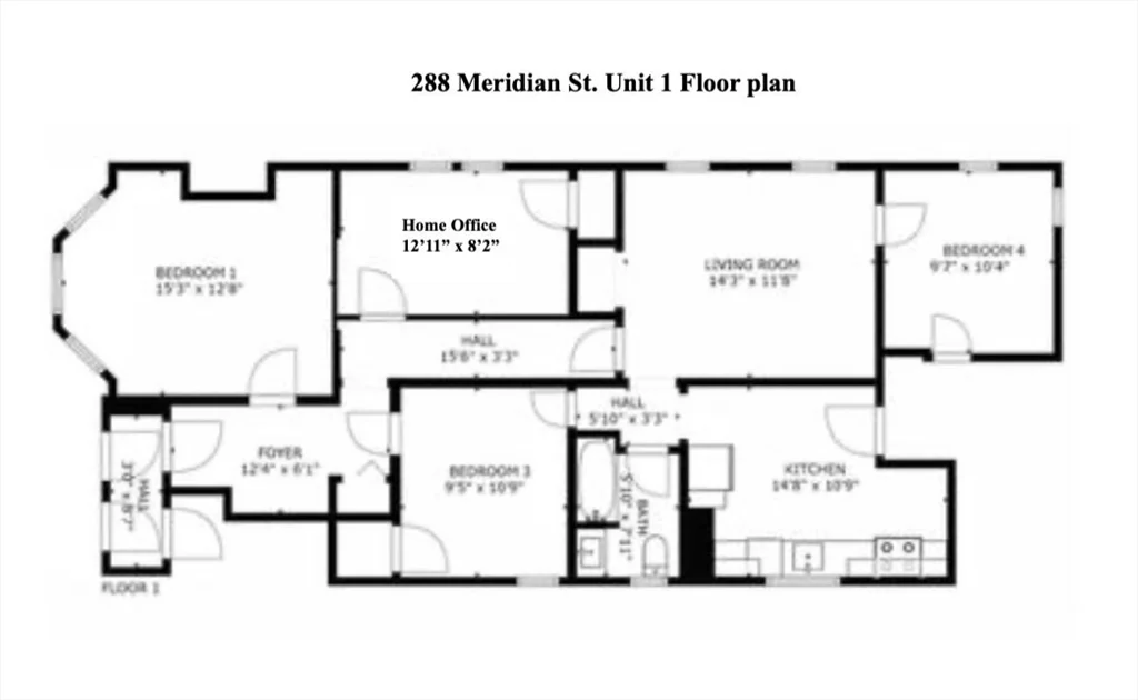 3 bed, 1 bath apartment for rent at 288 Meridian St Unit 1, East Boston — photo 22 of 24