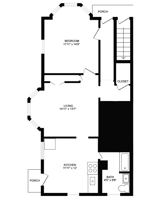 1 bed, 1 bath apartment for rent at 29 Maple St Unit 29-1L, South Side — photo 6 of 6