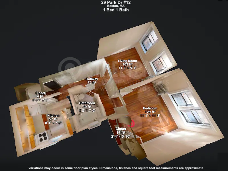 1 bed, 1 bath apartment for rent at 29 Park Dr Unit 12, Fenway — photo 2 of 21