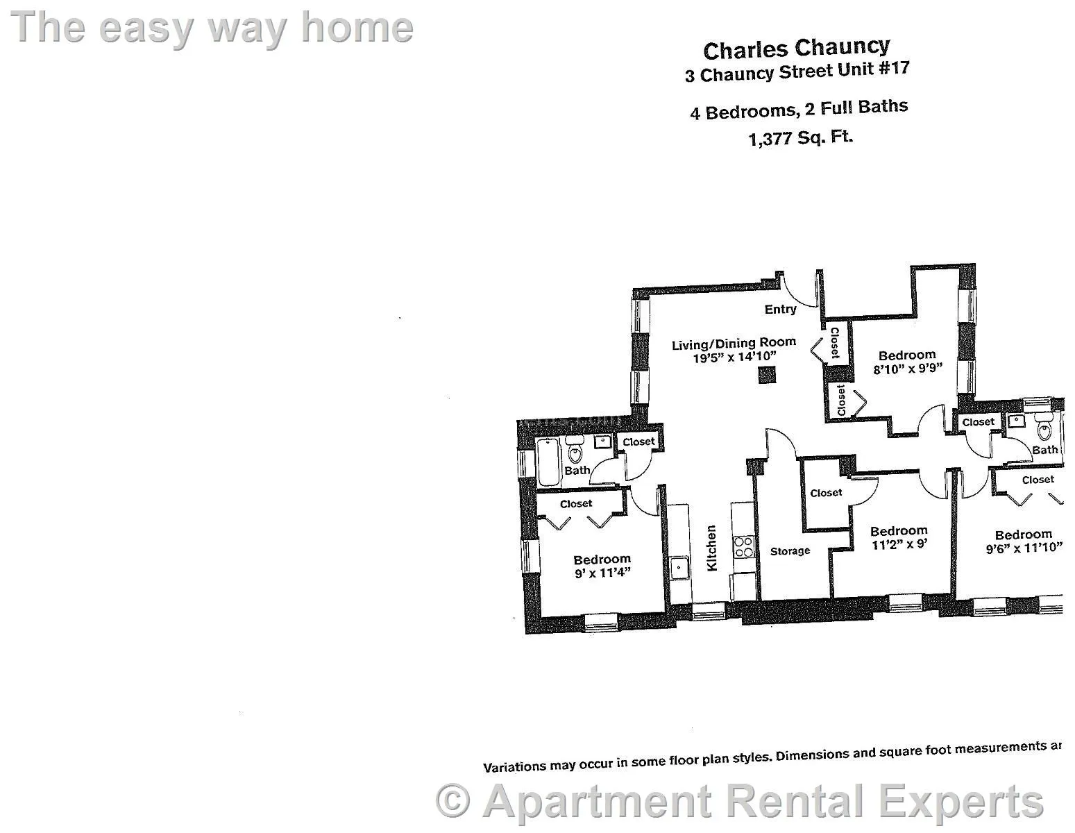 4 bed, 1 bath apartment for rent at 3 Chauncy St Unit 17, Harvard Square — photo 4 of 4