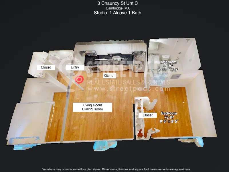 Studio bed, 1 bath apartment for rent at 3 Langdon St Unit 3C, Neighborhood Nine — photo 1 of 13