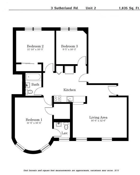 3 bed, 1.5 bath apartment for rent at 3 Sutherland Rd Unit 2, Brighton — photo 1 of 12