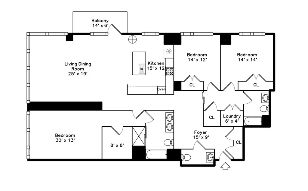 3 bed, 2 bath apartment for rent at 300 Pier 4 Boulevard Unit 6D, Seaport District — photo 24 of 24