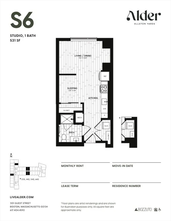 Studio bed, 1 bath apartment for rent at 301 Guest St Unit 304, Brighton — photo 17 of 17