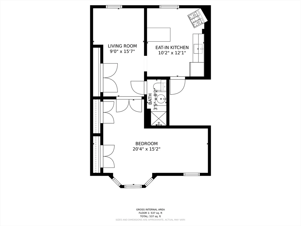 1 bed, 1 bath apartment for rent at 307 Sumner St Unit 3, East Boston — photo 11 of 11