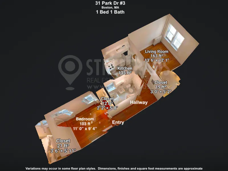 1 bed, 1 bath apartment for rent at 31 Park Dr Unit Unit3, Fenway