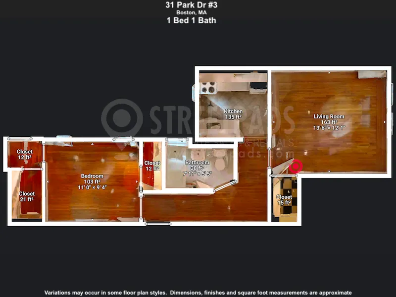 1 bed, 1 bath apartment for rent at 31 Park Dr Unit Unit3, Fenway — photo 2 of 17