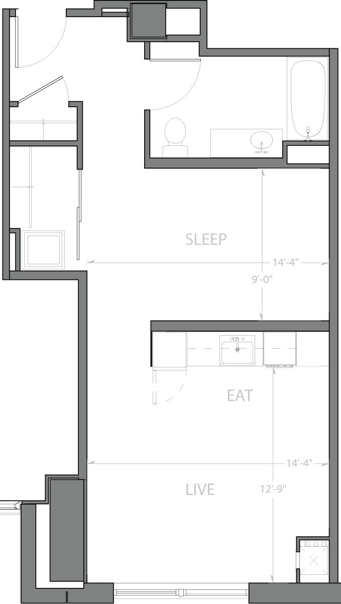 Studio bed, 1 bath apartment for rent at 315 A St Unit 1307, South Boston — photo 6 of 24