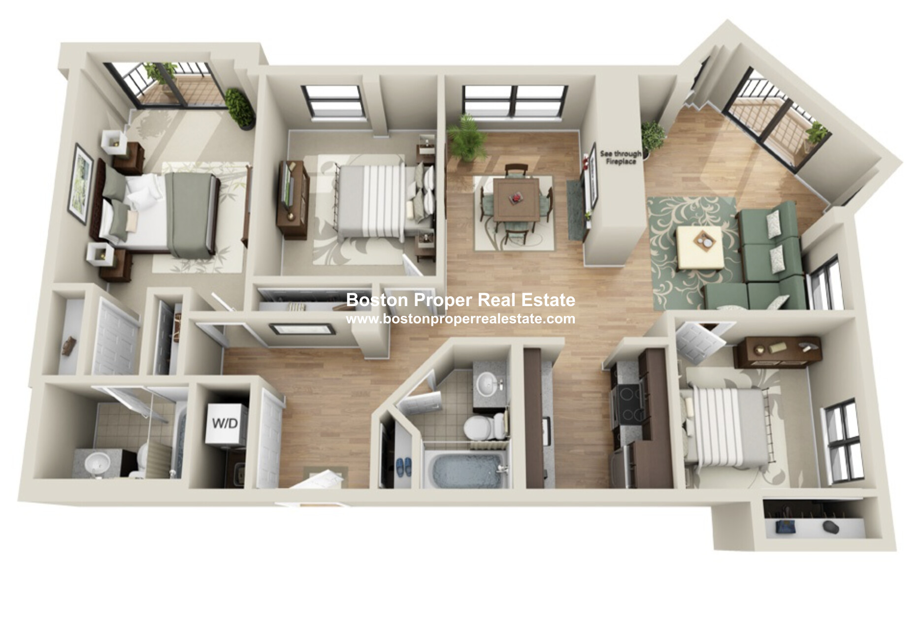 3 bed, 2 bath apartment for rent at 32 Garrison St Unit 403, Back Bay