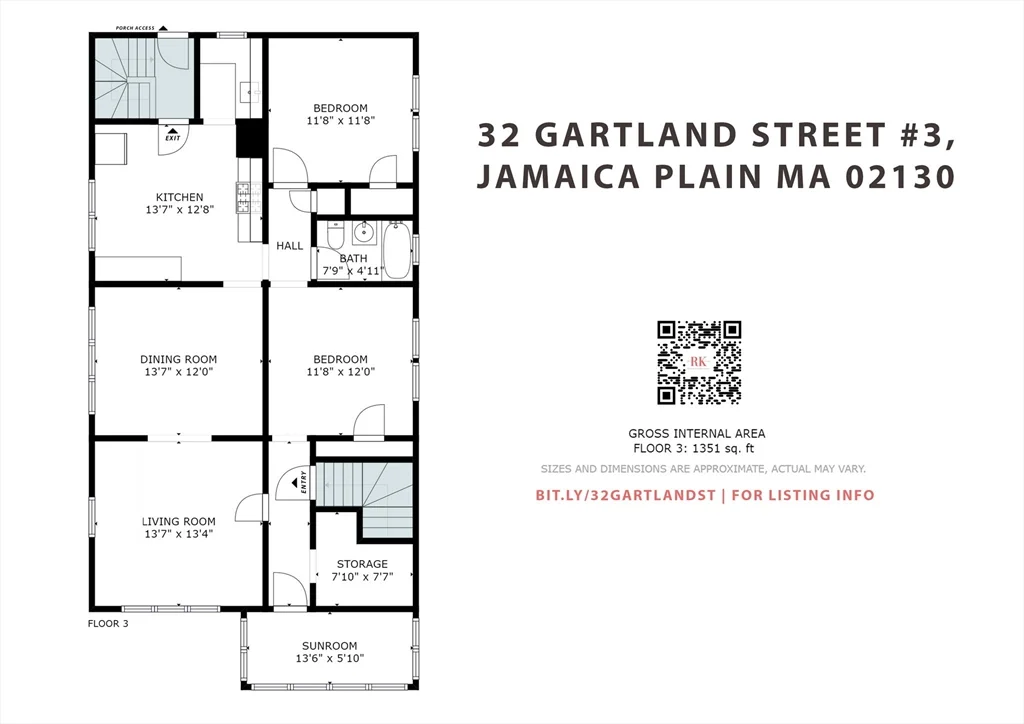2 bed, 1 bath apartment for rent at 32 Gartland St Unit 3, Jamaica Plain — photo 16 of 16