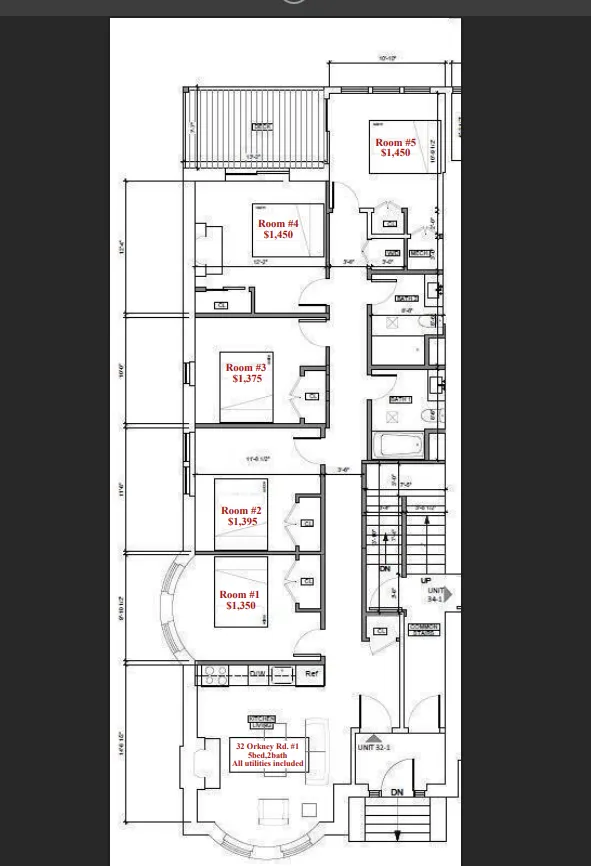 5 bed, 2 bath apartment for rent at 32 Orkney Rd Unit 1, Brighton