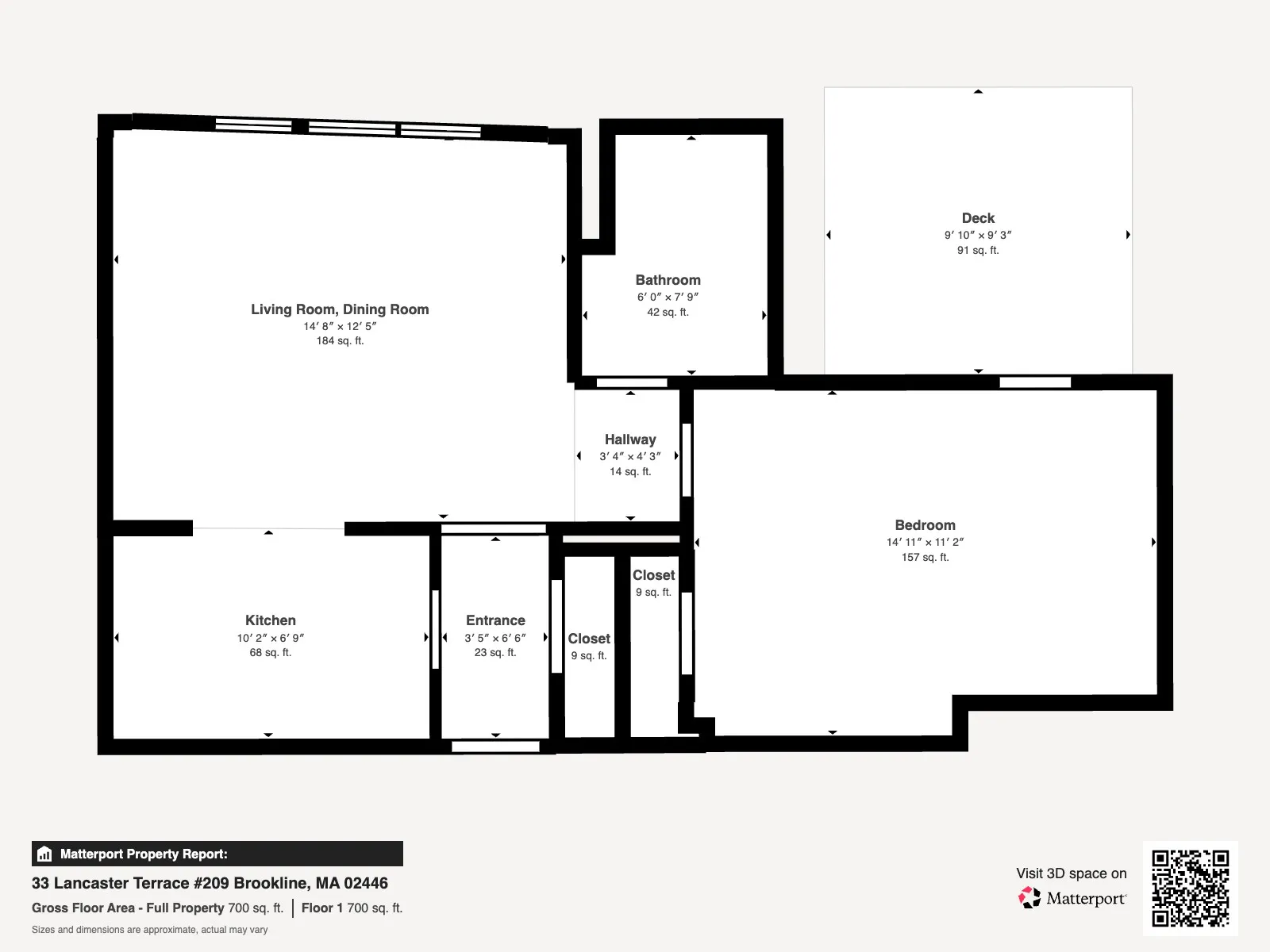 1 bed, 1 bath apartment for rent at 33 Lancaster Ter Unit 209, Corey Hill — photo 13 of 16