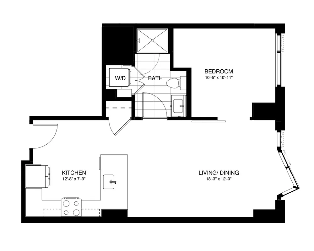 1 bed, 1 bath apartment for rent at 345 Harrison Ave Unit 1425, South End — photo 10 of 58