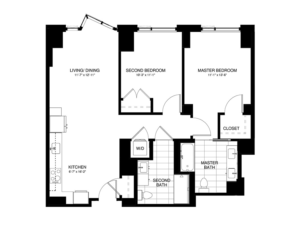 2 bed, 2 bath apartment for rent at 345 Harrison Unit 715, South End — photo 3 of 3