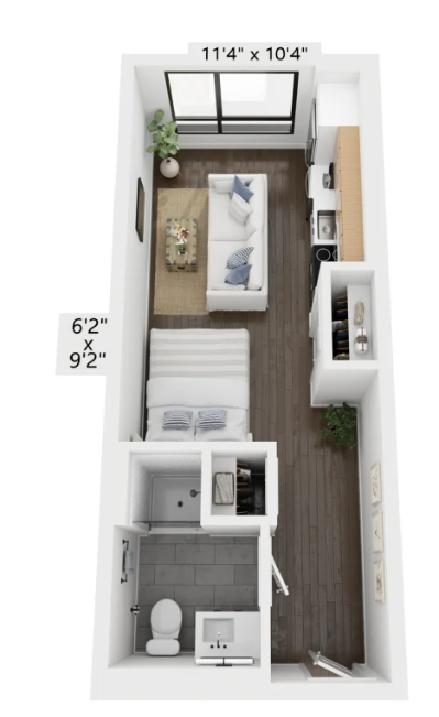 Studio bed, 1 bath apartment for rent at 35-43 Braintree St Unit 307, Allston — photo 4 of 11