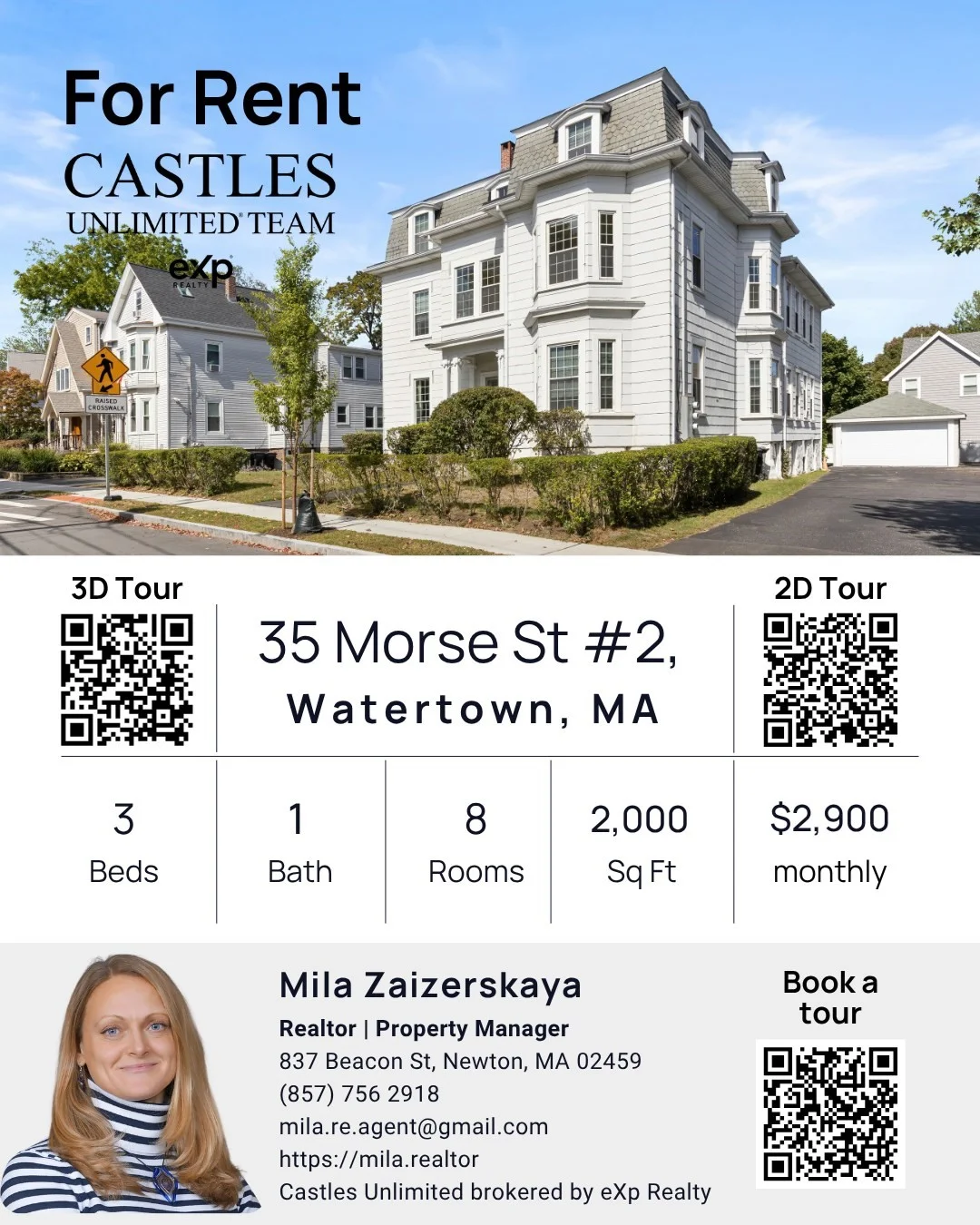 3 bed, 1 bath apartment for rent at 35 Morse St Unit 2, Newton Corner — photo 1 of 30