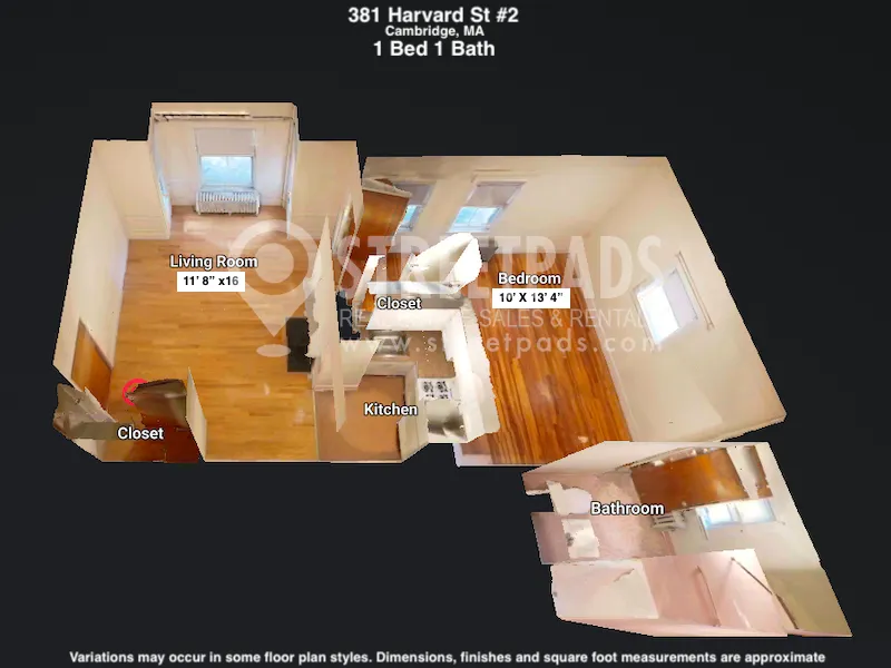 1 bed, 1 bath apartment for rent at 381 Harvard St Unit 2, Mid Cambridge
