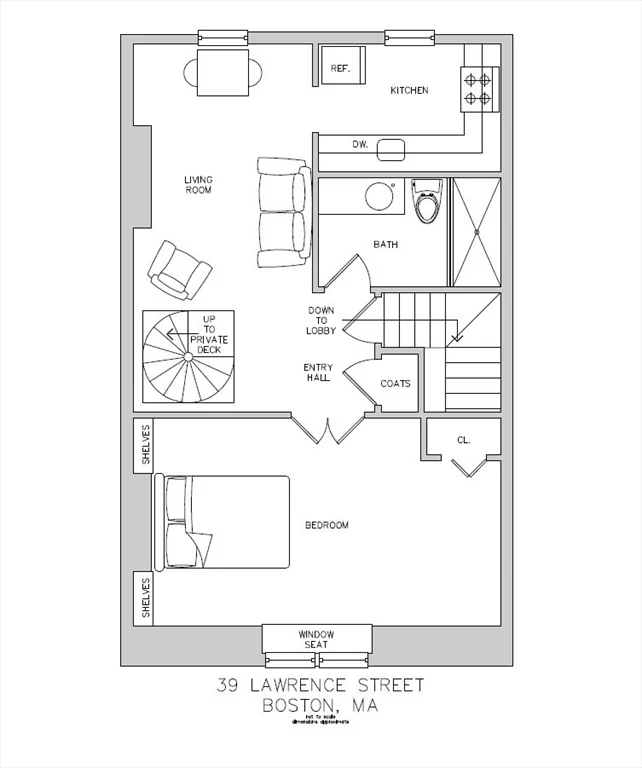 1 bed, 1 bath apartment for rent at 39 Lawrence St Unit 4, South End — photo 9 of 9